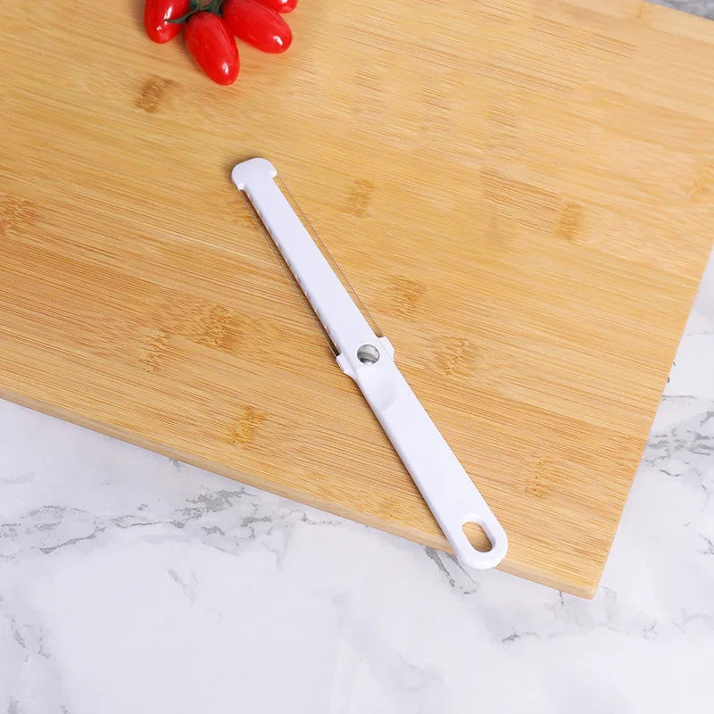 1PC Cortador de Queso, Pelador, Cuchillo de Queso, Herramienta con Hilo, Para Queso Duro y Blando, Mango de Plástico, Herramienta de Cocina y Repostería