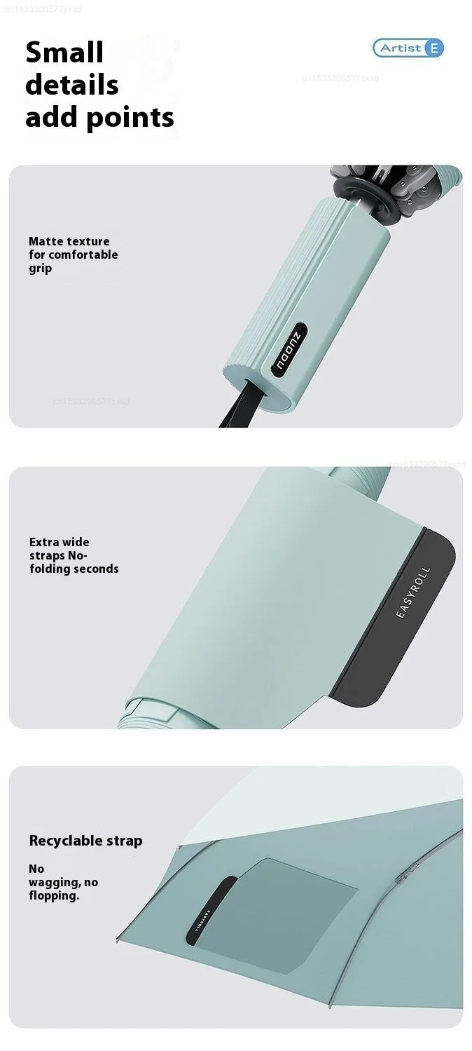 Paraguas ZUODU totalmente automático de plegado inverso, paraguas duradero resistente al viento, impermeable, resistente a los rayos UV, protección solar