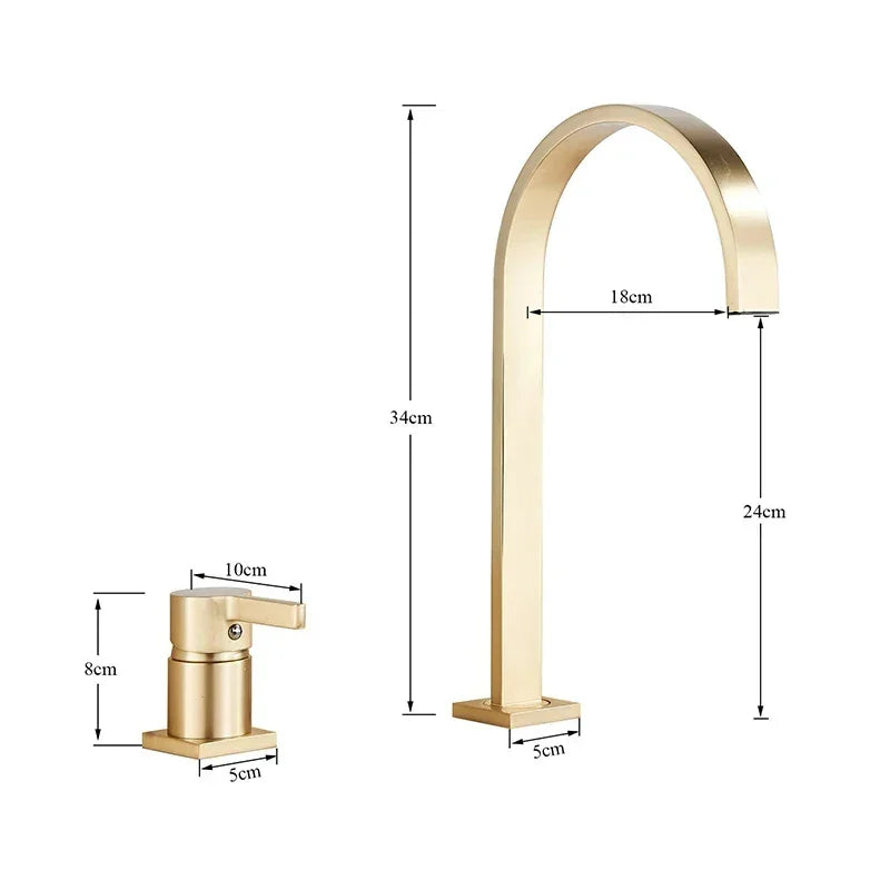 Canilla Dorada para Baño Monocomando