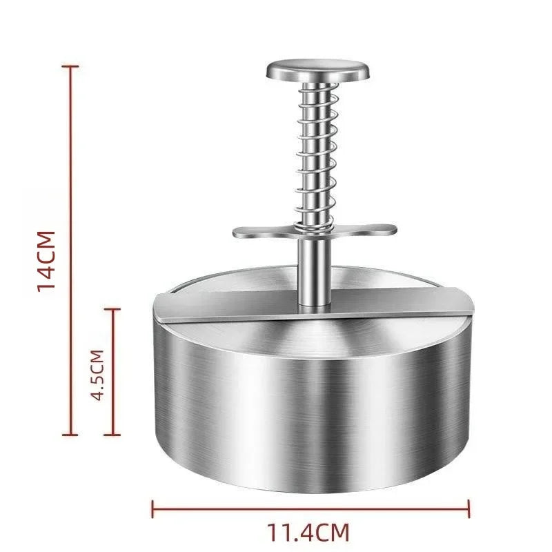 Prensa para Hamburguesas, Acero Inoxidable 304, Antiadherente, Molde Redondo Manual para Bolas de Arroz, Grosor Ajustable, Herramientas de Cocina para Carne de Res y BBQ