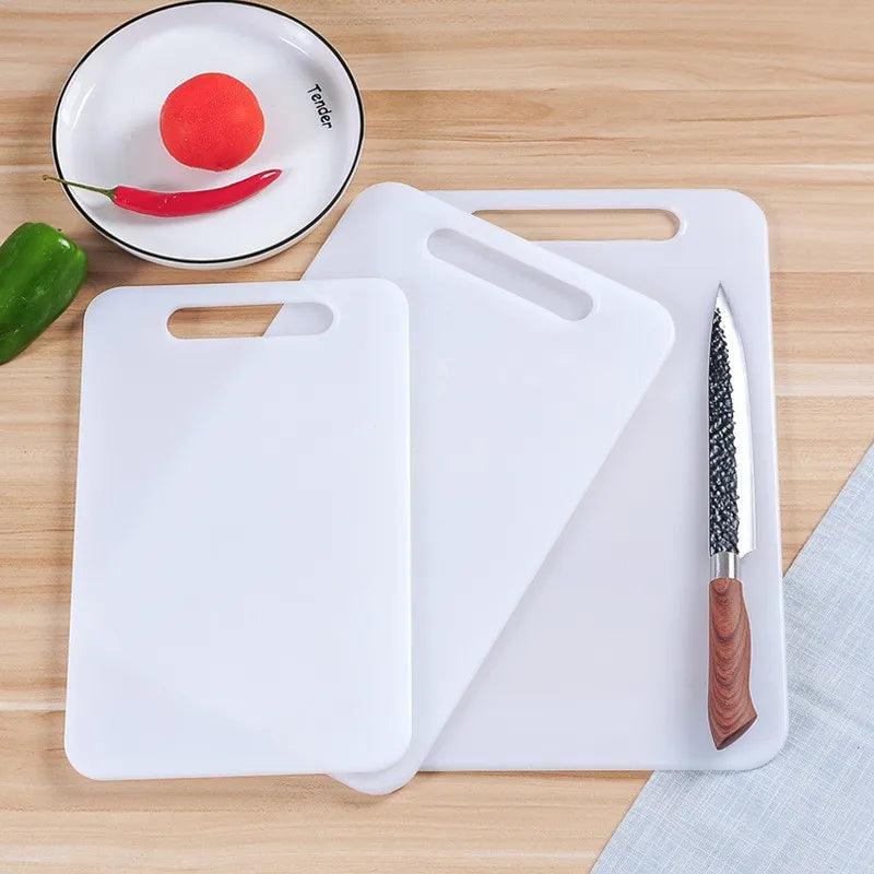 Tabla de cortar de plástico nueva, tabla de picar para frutas y verduras de grado alimenticio PE, engrosada, a prueba de moho, accesorios de cocina, blanca