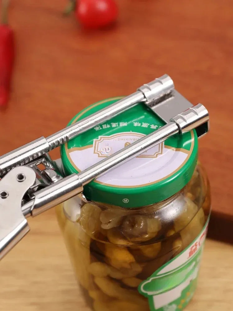 1/2 Piezas Abridor de Botellas, Tarros y Latas de Acero Inoxidable Ajustable de Alta Resistencia Multifuncional que Ahorra Esfuerzo, Herramienta de Cocina de Fácil Agarre