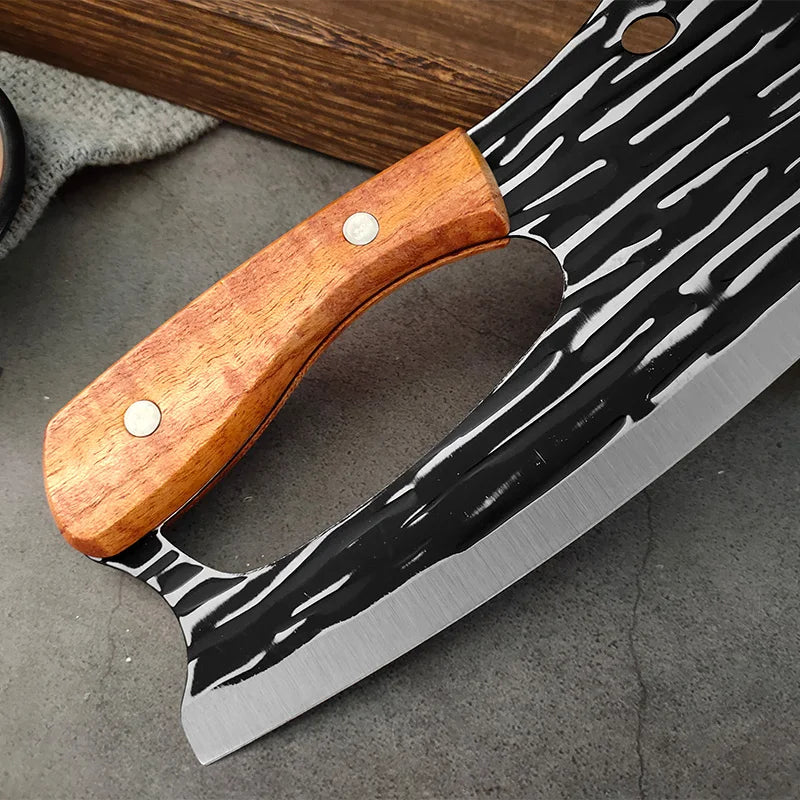Cuchillo multiusos, cuchillo de carnicero, para picar verduras, pollo y pescado, filetear, cuchillos de cocina con mango de madera, cuchillo deshuesador, herramientas de chef