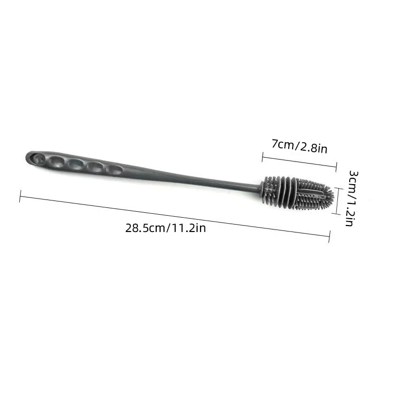 Cepillo de silicona para botella de leche, cepillo limpiador de vasos, cepillo para manchas de té, herramienta de limpieza de cocina, cepillos para botellas de mango largo