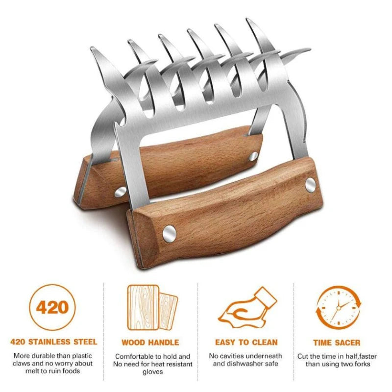 1 pieza Tenedor de Barbacoa Garras de Oso Para Desmenuzar Carne de Cerdo Manual Abrazadera de Carne Tenedor para Asar Herramienta de Cocina Accesorios de BBQ Envío Gratis