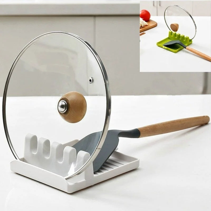 Soporte para cucharas de cocina, soporte para tenedores y espátulas, estante de almacenamiento, soporte para palillos de plástico, almohadilla antideslizante para cucharas, conveniente y práctico