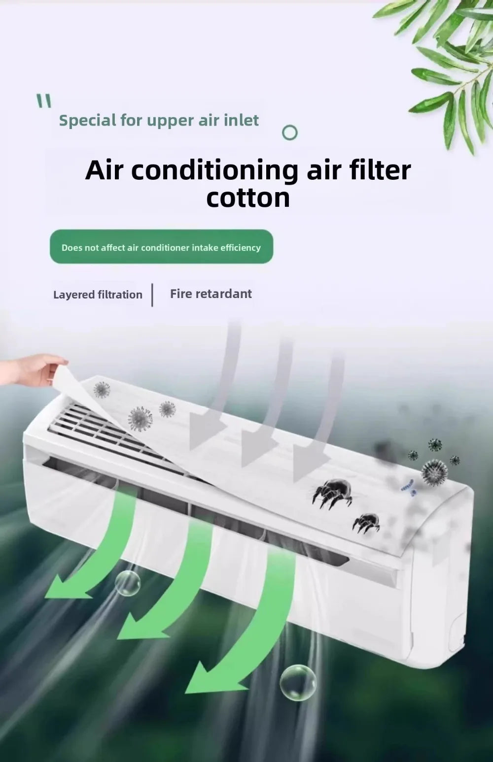 5 PCS/Paquete Filtro de Aire Acondicionado Universal Desechable Almohadilla Rectangular Antipolvo Filtro de Entrada de Aire Acondicionado Sin Limpieza