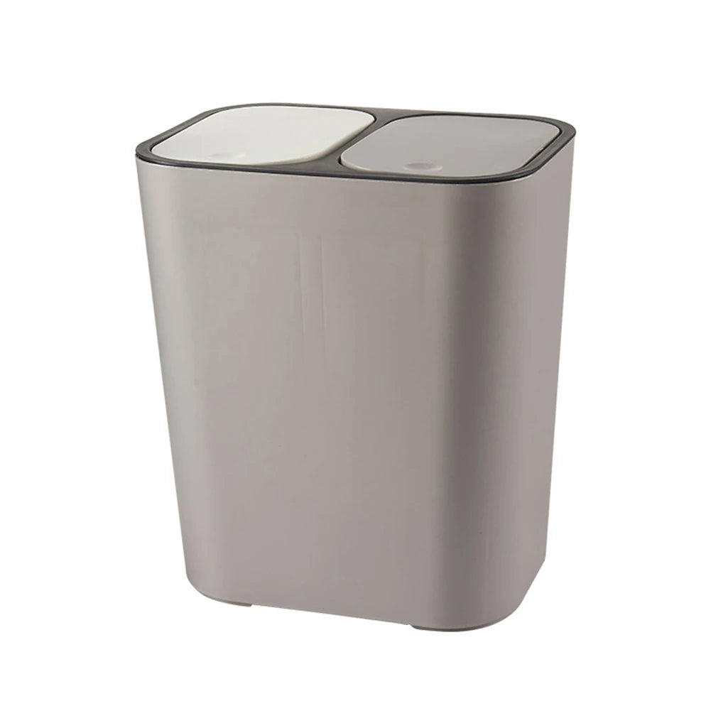Cubo de basura de cocina de 15L Doble reciclaje 2 secciones Decoración del hogar Sala de estar Dormitorio Baño
