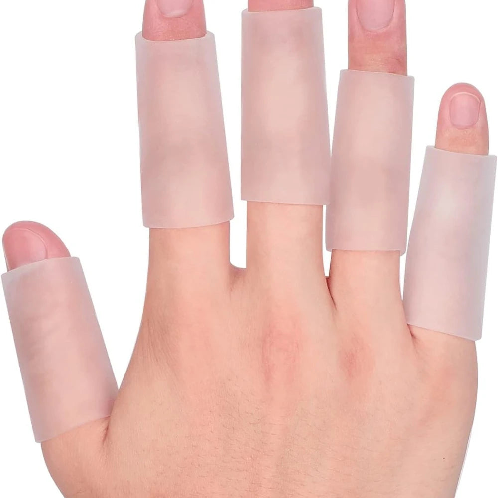 10 unidades de protectores de dedo de silicona, fundas de dedo, cojines que protegen los dedos contra grietas, callos, ampollas y durezas
