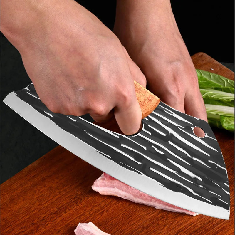 Cuchillo multiusos, cuchillo de carnicero, para picar verduras, pollo y pescado, filetear, cuchillos de cocina con mango de madera, cuchillo deshuesador, herramientas de chef