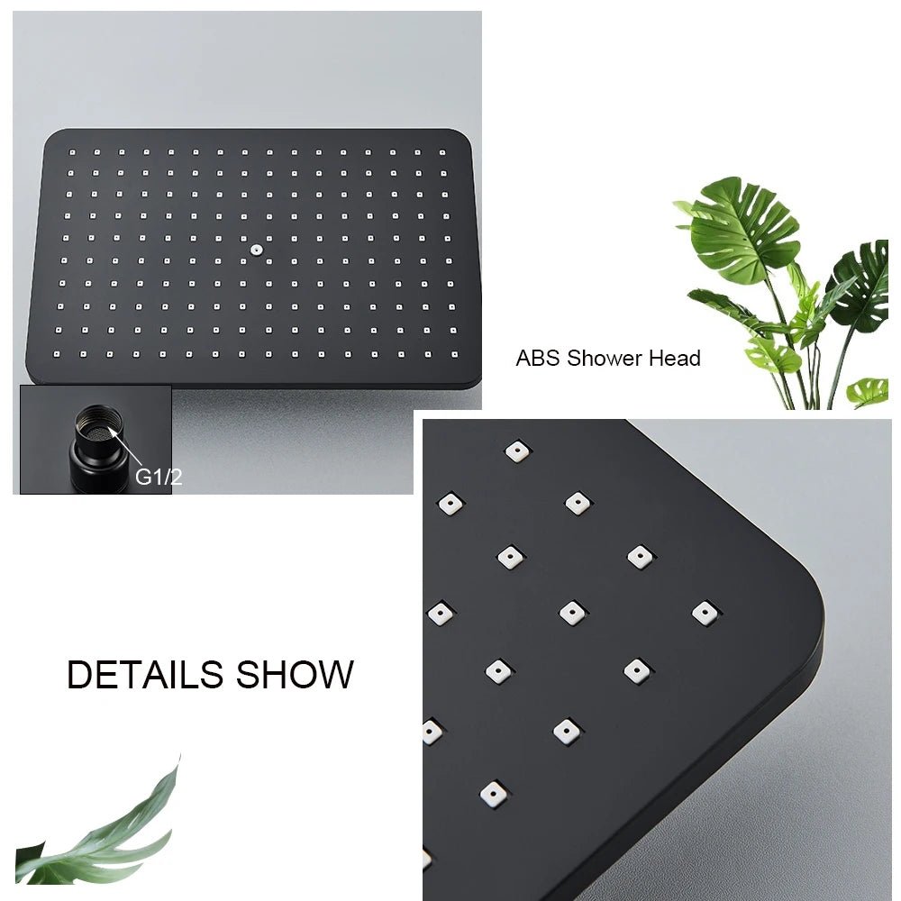Sistema de Ducha Tipo Columna Negro Mate con Ducha Higiénica