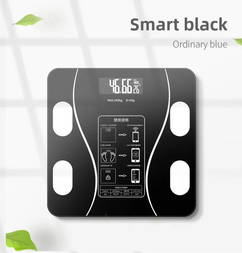 Báscula Inteligente Recargable para Electrónica, Peso Corporal y Grasa, Una Báscula Imprescindible para el Baño, Regalo en Casa para Ejercicios de Pérdida de Peso