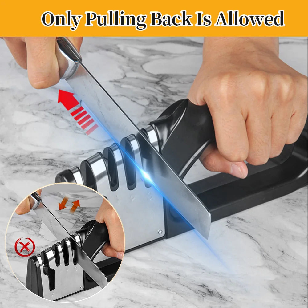 Afilador de cuchillos de cerámica específico para cocina! Función cuatro en uno, adecuado tanto para uso doméstico como comercial.