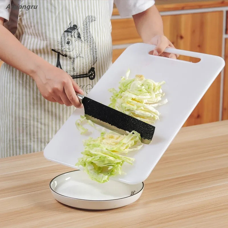 Tabla de cortar de plástico nueva, tabla de picar para frutas y verduras de grado alimenticio PE, engrosada, a prueba de moho, accesorios de cocina, blanca