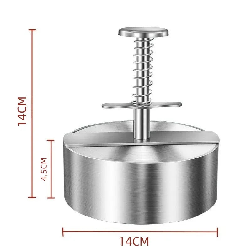 Prensa para Hamburguesas, Acero Inoxidable 304, Antiadherente, Molde Redondo Manual para Bolas de Arroz, Grosor Ajustable, Herramientas de Cocina para Carne de Res y BBQ