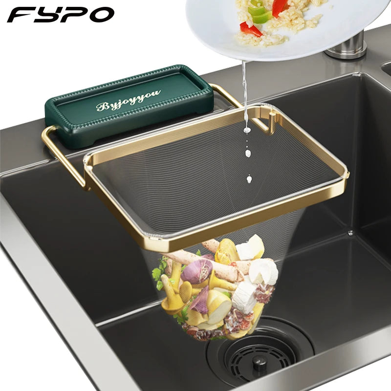 Estante de Filtro para Fregadero de Cocina, Colador Plegable para Fregadero, Bolsa de Malla, Soporte, Red de Almacenamiento de Basura, Estante, Bolsa de Malla Desechable para Basura