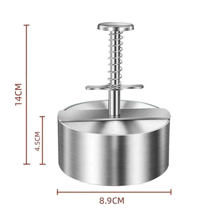 Prensa para Hamburguesas, Acero Inoxidable 304, Antiadherente, Molde Redondo Manual para Bolas de Arroz, Grosor Ajustable, Herramientas de Cocina para Carne de Res y BBQ