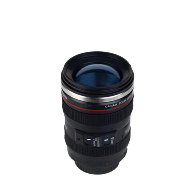 Taza de café de lente de cámara SLR de acero inoxidable EF24-105mm Negro/Blanco regalo creativo