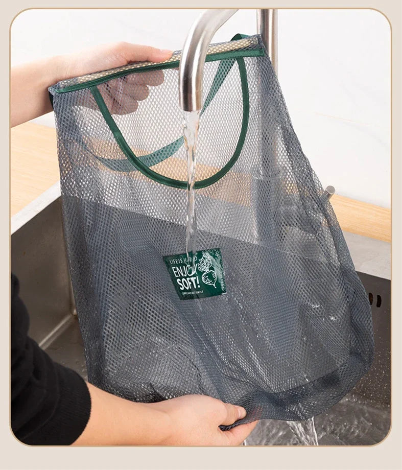 1PC Bolsa de Almacenamiento Colgante de Malla Portátil Multiusos Transpirable para Cocina, Frutas y Verduras