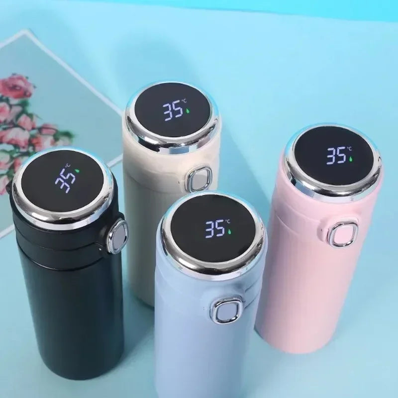 Botella de agua de acero inoxidable Smart Thermos de 400ML con pantalla digital LED de temperatura, tazas térmicas para café, vasos inteligentes con aislamiento