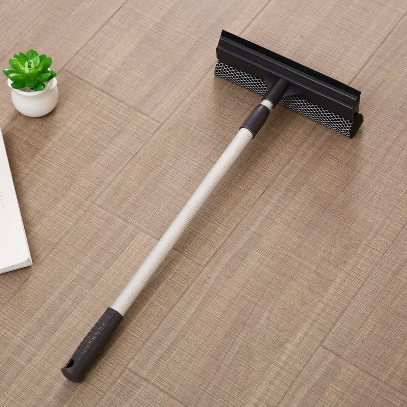 1 pieza Limpiador de Ventanas con Escurridor 2 en 1 Palo Retráctil Cepillo para Limpiar Ventanas Herramienta de Limpieza de Vidrio para Coche y Puerta de Ducha