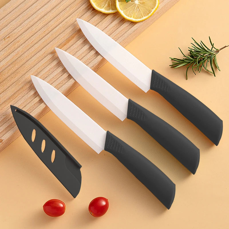 Juego de cuchillos de ceramica con funda
