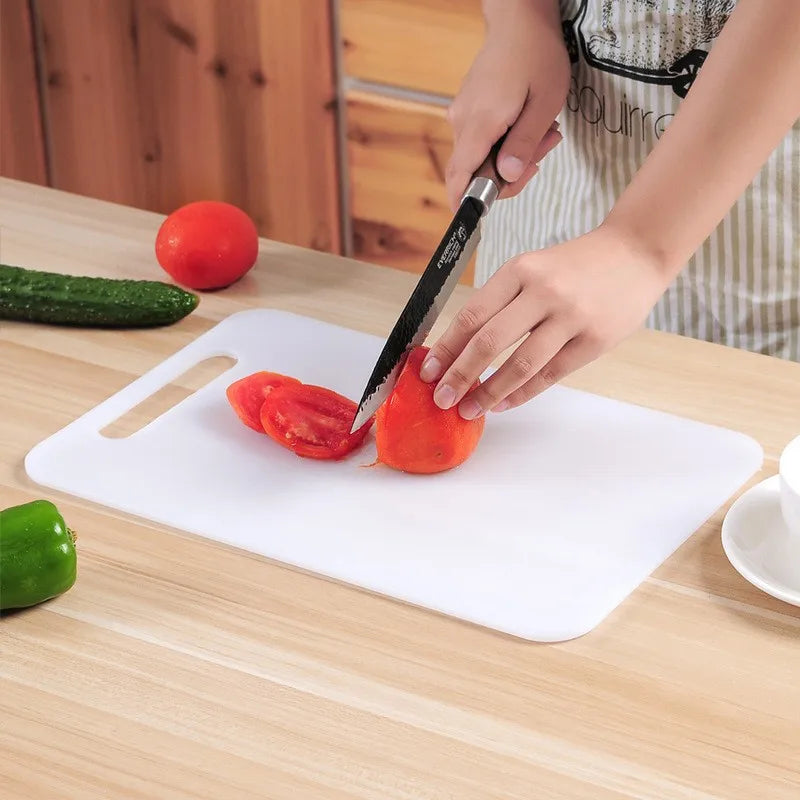 Tabla de cortar de plástico nueva, tabla de picar para frutas y verduras de grado alimenticio PE, engrosada, a prueba de moho, accesorios de cocina, blanca