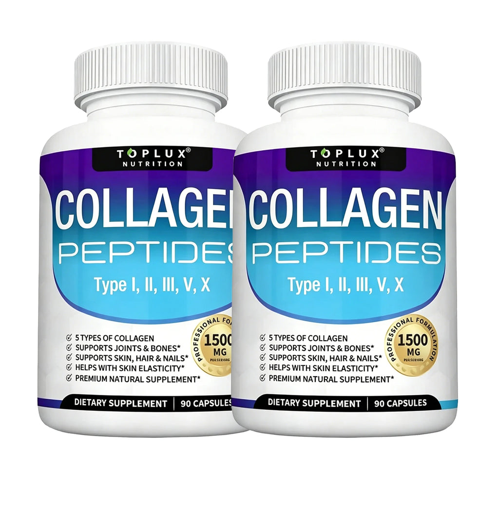 Collagen Peptides Supplement 1500mg for Hair Nails Skin Bone & Joint Health 90 Capsules