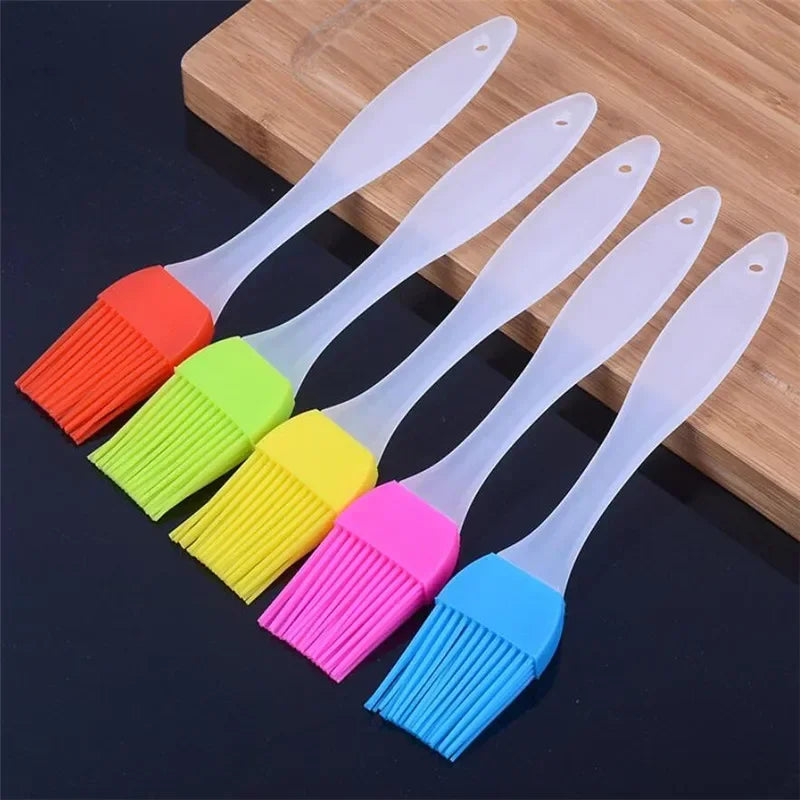 Espátula de silicona para cocinar, pincel de barbacoa, pincel de crema, pincel de aceite resistente al calor para barbacoa, utensilios de cocina, herramientas para hornear pasteles