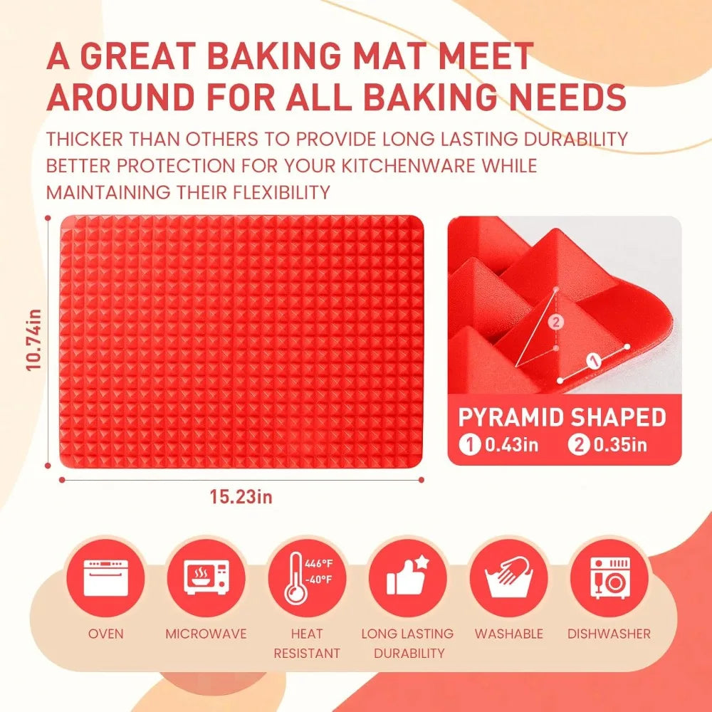 Tapete de Silicona para Horno con Relieve Piramidal o corrugado