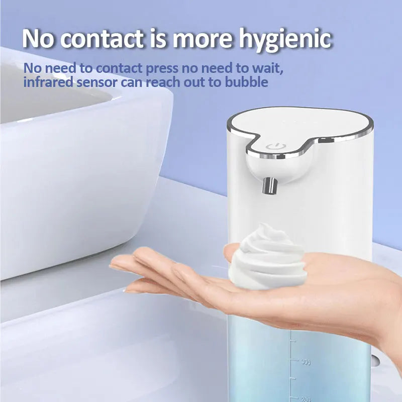 Dispensadores de Jabón Automáticos 400ml 4 Marchas Ajustables Máquina Inteligente de Lavado de Manos para Baño USB Recargable Desinfectante de Manos Sin Contacto