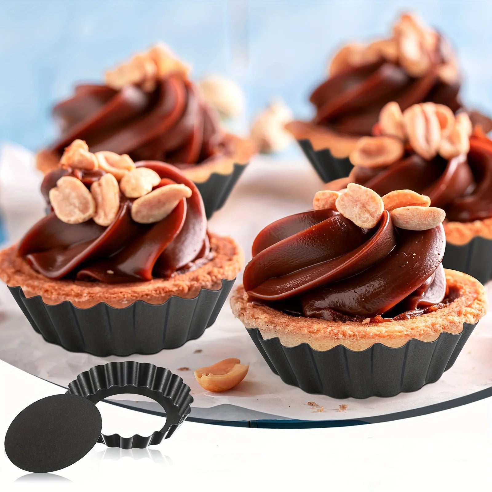 Mini Moldes para Tartas con Fondo Desmontable