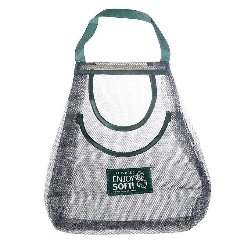 1PC Bolsa de Almacenamiento Colgante de Malla Portátil Multiusos Transpirable para Cocina, Frutas y Verduras
