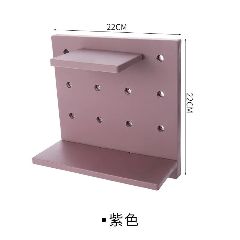 Soporte de exhibición de tablero de clavijas sin perforaciones Organizador de pared Placa de almacenamiento Decoración de pared colgante para sala de estar, cocina y dormitorio Estante de pared