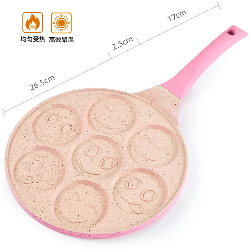 Sartén para Desayuno de Siete Huecos Antiadherente Sartén con Fondo Plano Sartén Porosa para Tortillas Molde para Tortilla de Bebé