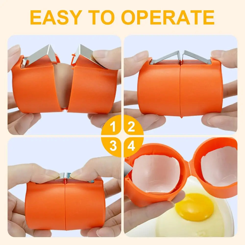 1/2 piezas Abridor de cáscaras de huevo de mano Multifuncional Cortador y separador de huevos crudos Gadget esencial de cocina para cocinar