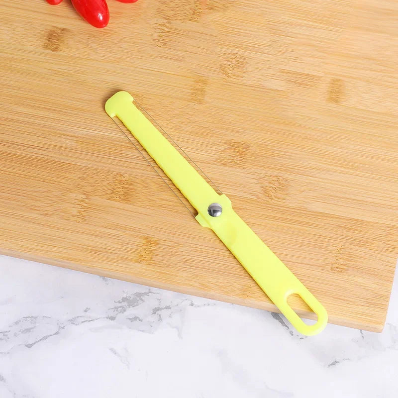 1PC Cortador de Queso, Pelador, Cuchillo de Queso, Herramienta con Hilo, Para Queso Duro y Blando, Mango de Plástico, Herramienta de Cocina y Repostería