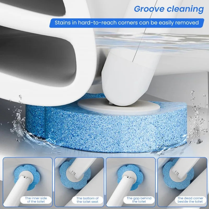Cepillo de inodoro desechable con cabezal reemplazable, montado en la pared, con mango largo, herramientas de limpieza para inodoro, accesorios de baño WC
