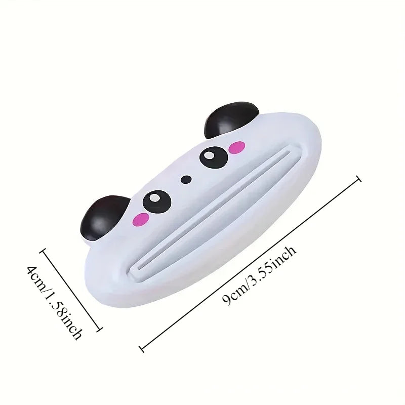 Lindo dispensador de pasta de dientes en caricatura enrollable, clips para limpiador facial, soporte de pasta de dientes para niños, ahorrador de tubo, accesorios de baño