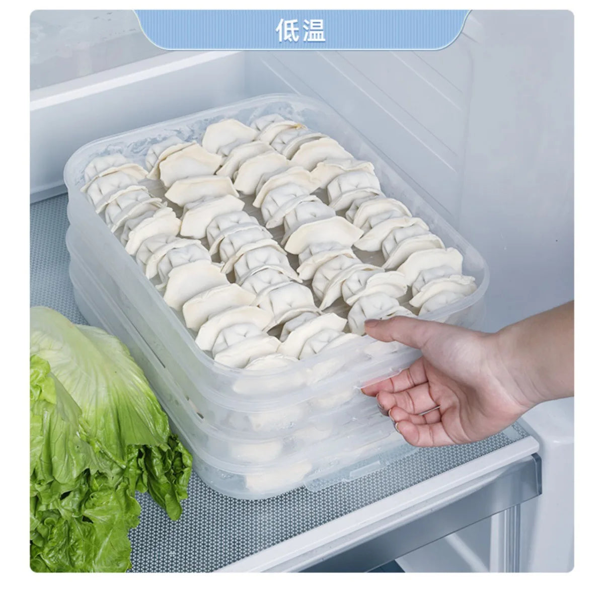 Caja de Almacenamiento de Dumplings, Congelador de Refrigerador, Caja de Congelación Rápida de Dumplings de Grado Alimenticio, Caja de Conservación de Plástico Sellada