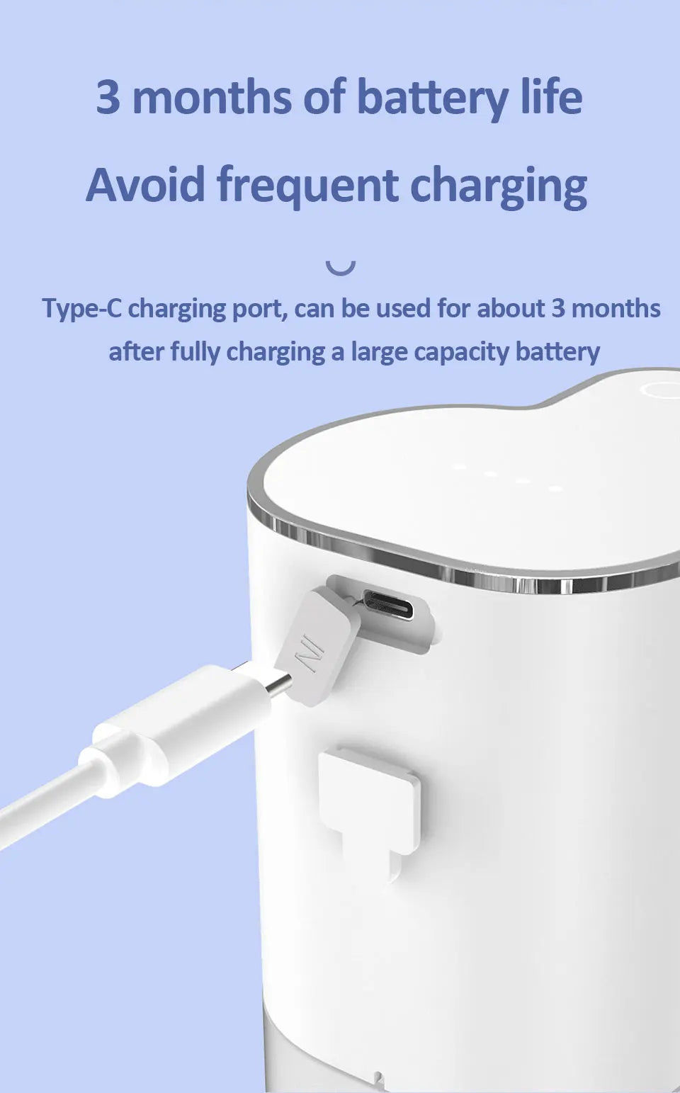Dispensadores de Jabón Automáticos 400ml 4 Marchas Ajustables Máquina Inteligente de Lavado de Manos para Baño USB Recargable Desinfectante de Manos Sin Contacto