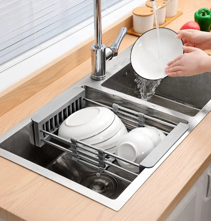 Retractable Stainless Steel Kitchen Sink Drain Rack