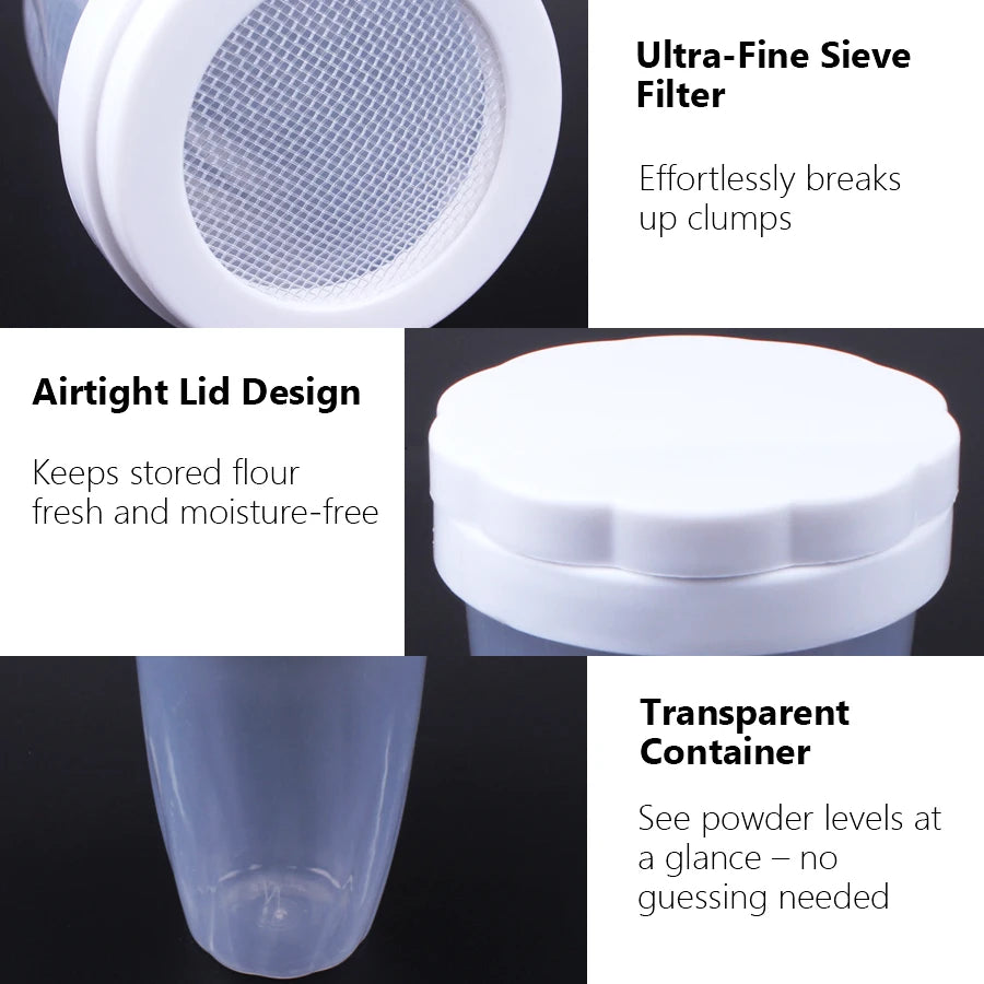 Polvero de Azúcar en Polvo para Cocina, Herramienta de Dispensación de Harina para Hornear en Casa con Tapa, Accesorios para Hornear