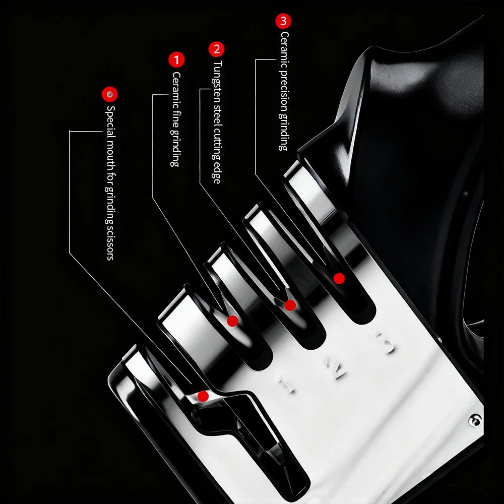 Afilador de cuchillos de cerámica específico para cocina! Función cuatro en uno, adecuado tanto para uso doméstico como comercial.