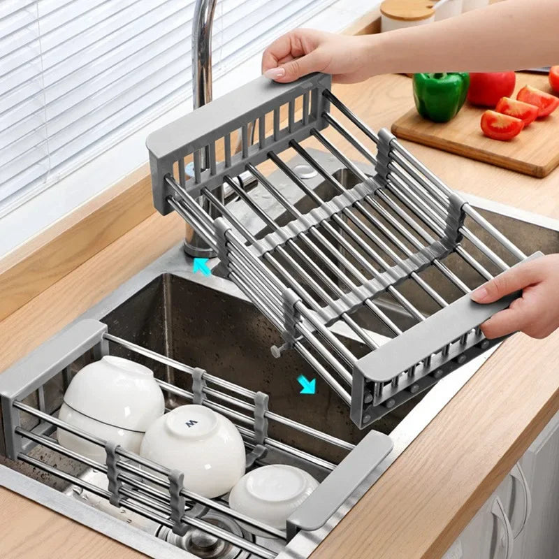 Retractable Stainless Steel Kitchen Sink Drain Rack