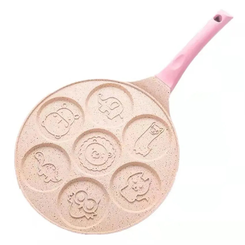 Sartén para Desayuno de Siete Huecos Antiadherente Sartén con Fondo Plano Sartén Porosa para Tortillas Molde para Tortilla de Bebé