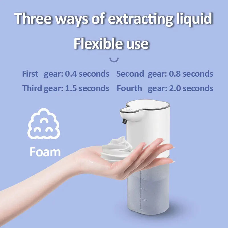 Dispensadores de Jabón Automáticos 400ml 4 Marchas Ajustables Máquina Inteligente de Lavado de Manos para Baño USB Recargable Desinfectante de Manos Sin Contacto