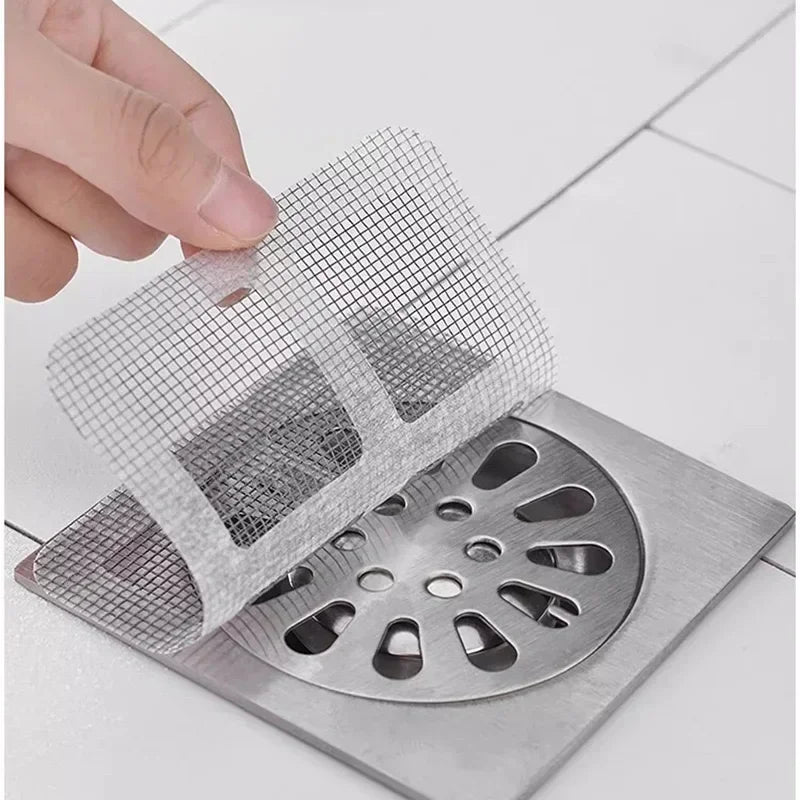 Filtro de Drenaje Antibloqueo Recolector de Cabello Desechable con Malla para Ducha/Fregadero, Adhesivo Cubierta de Drenaje de Piso, Colador para Baño y Cocina