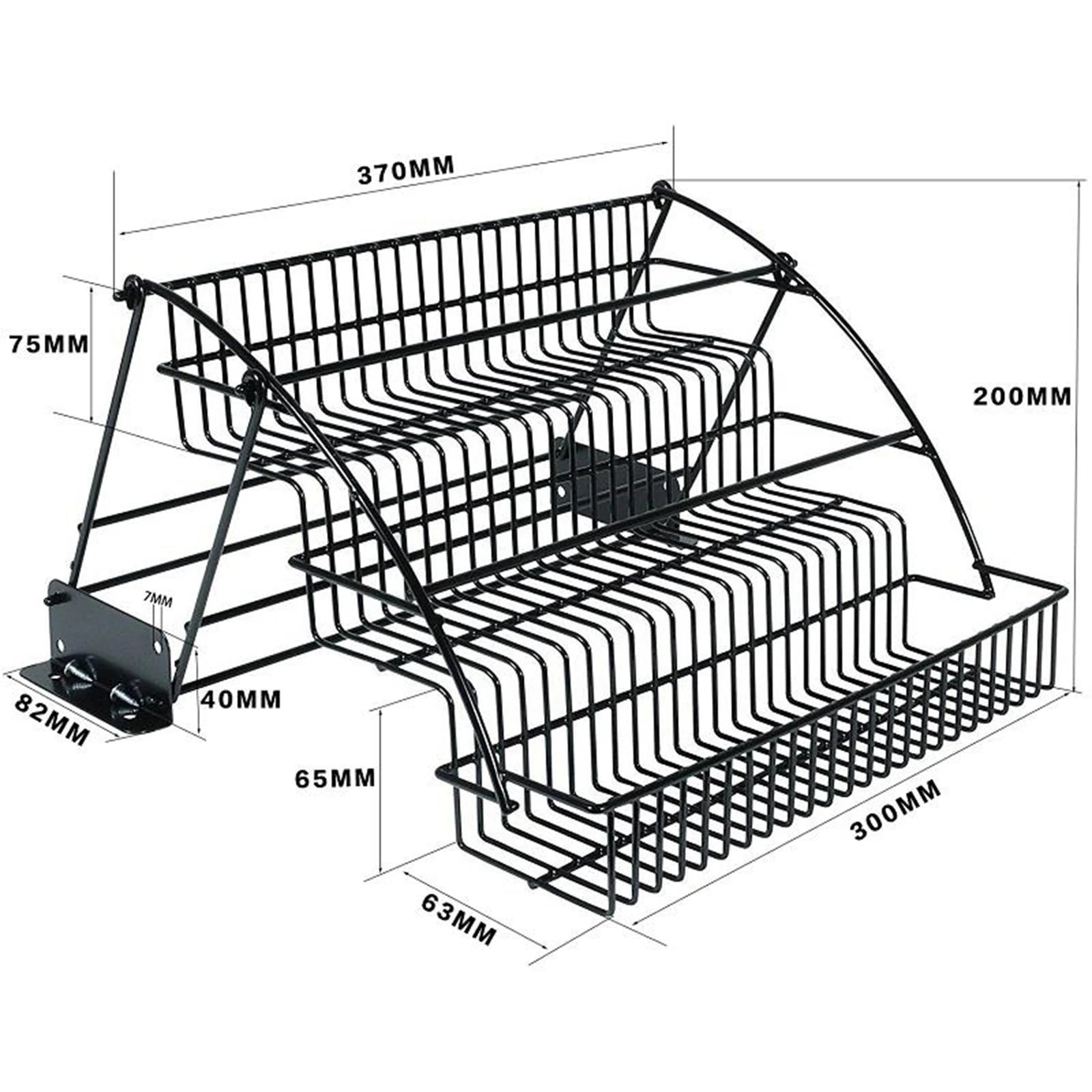 Estante para especias de 3 niveles para armario de cocina, organizador de almacenamiento de metal