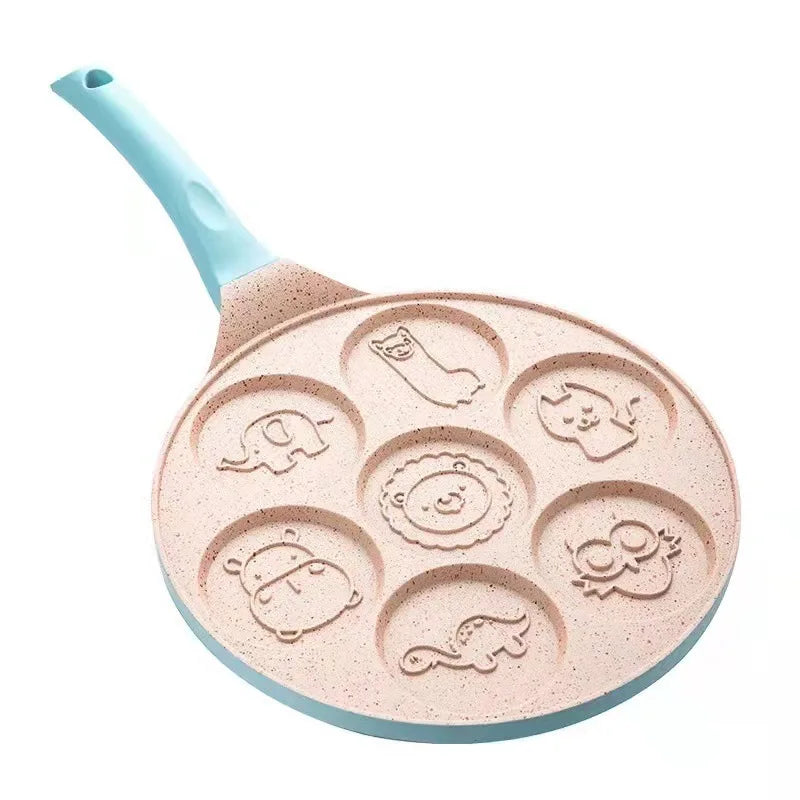 Sartén para Desayuno de Siete Huecos Antiadherente Sartén con Fondo Plano Sartén Porosa para Tortillas Molde para Tortilla de Bebé